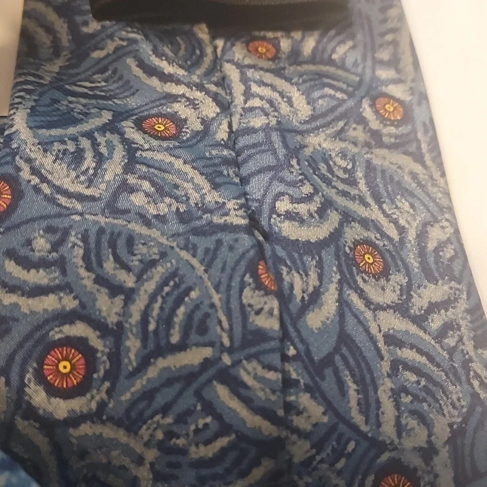 Vintage sherick fashion Paris tie blue orange